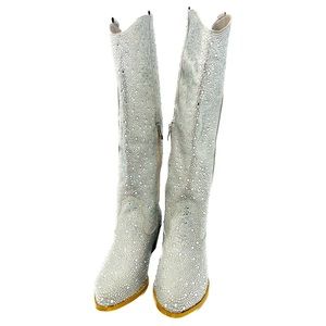 Crystal Western Knee High Boots